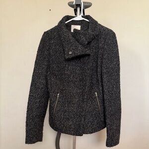 Moto zip wool jacket